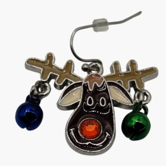 Reindeer Jingle Bell Earrings Holiday Christmas Jewelry - Picture 4 of 7